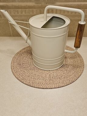 Hearth & Hand .75Gal. Painted Metal Watering Can-Cream WITH IMPERFECTIONS